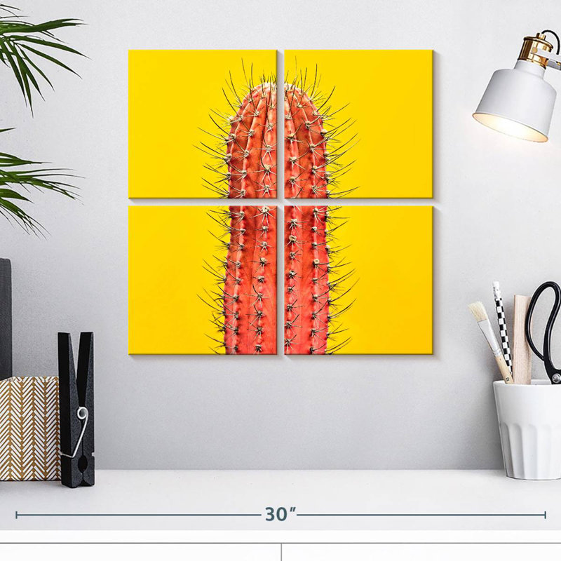 Harnek Orange Cactus, 18" H x 18" W