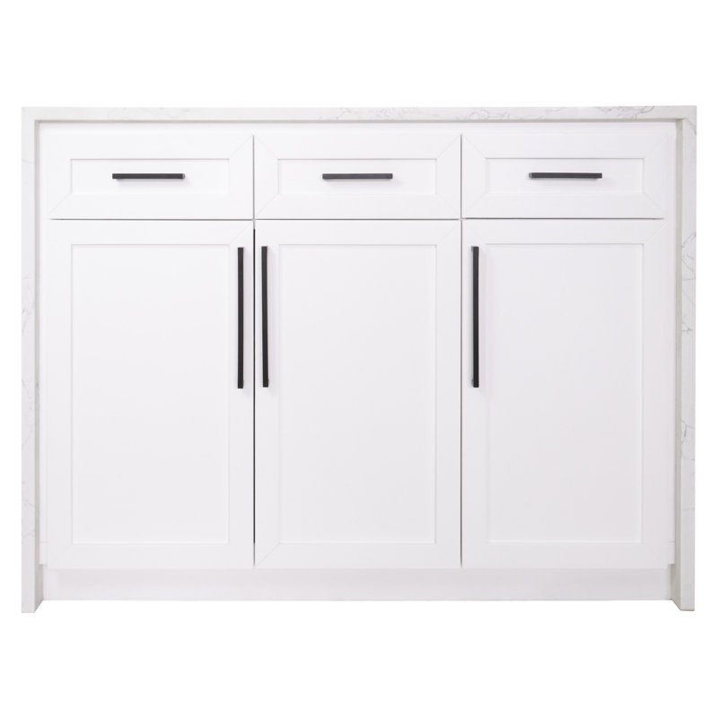 Aleata Kitchen Island with Engineered Marble Top, White