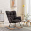 Fauteuil oscillant confortable en tissu Teddy pour chambre de bébé et salon, gris foncé-1001198811