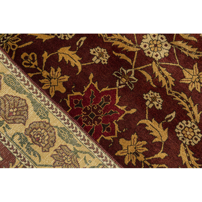 Hand-Knotted High-Quality Red and Gold Area Rug