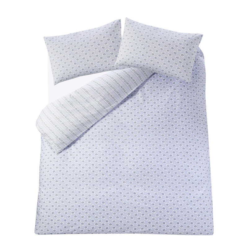 Cath Kidston Ticking Stripe Blue Duvet Cover Set King Bedding Set, Double