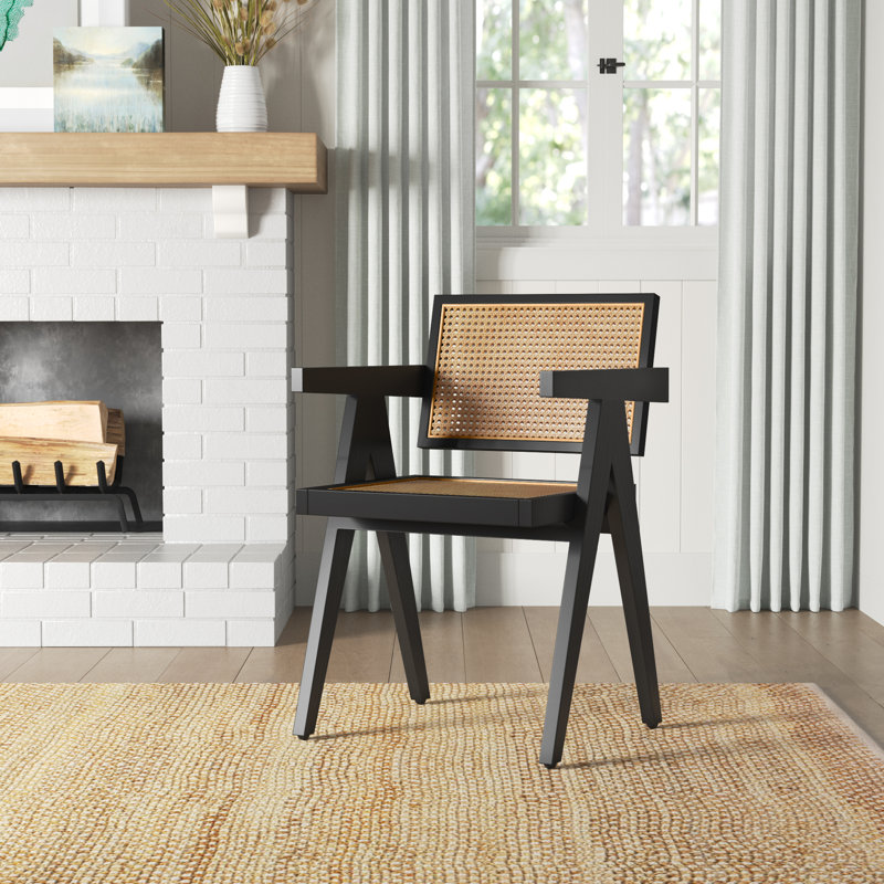 Husted Upholstered Accent Chair, Black