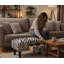 Stylish 40cm Wide Velvet Animal Print Footstool Ottoman – Rectangle Storage Seat for Living Room or Bedroom