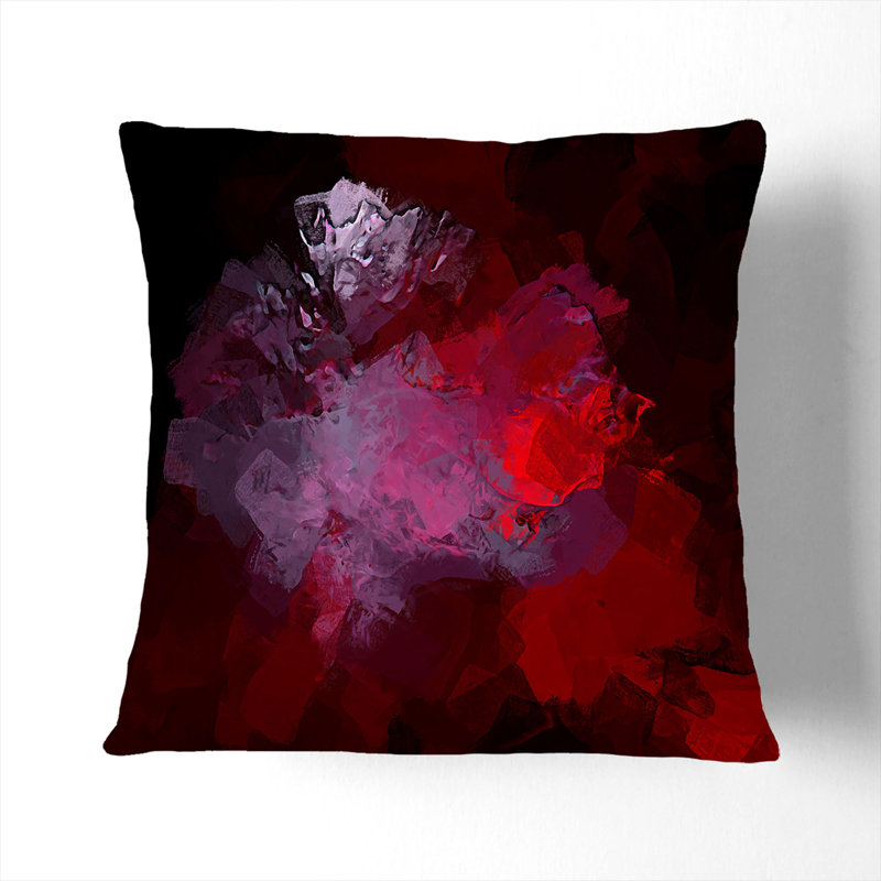 Fire of My Heart in Abstract Cushion with Filling, 55cm H x 55cm W x 20cm D, White