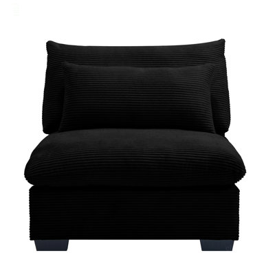 Canapé sans accoudoirs pour une combinaison flexible qui deviendra un canapé 2 places 3 places 4 places; Canapé sans accoudoirs avec tissu en velours côtelé délicat et doux, éponge à haute résilience et coussin de taille, beige