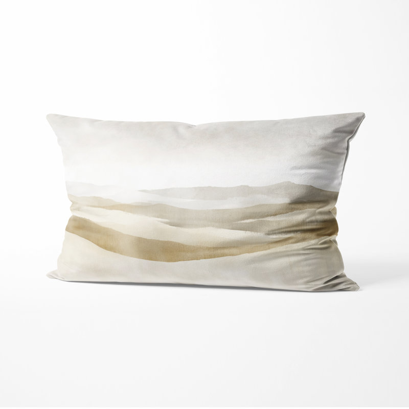 Coussin Neutral Abstract Field, H 12 po x l 20 po
