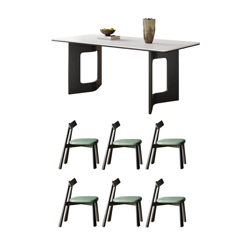 Ensemble de table de salle à manger moderne et simple en bois massif, H 29,52 po x L 86,61 po x l 35,43 po