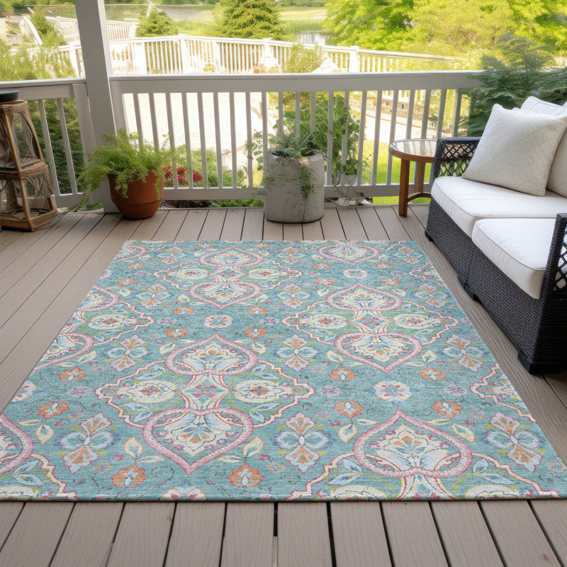 Machine Washable Indoor/Outdoor Husby ACN2207 Bohemian Rug, Rectangle 9' x 12'