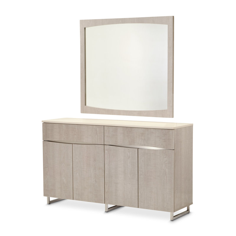 Buffet marin avec miroir - Gris