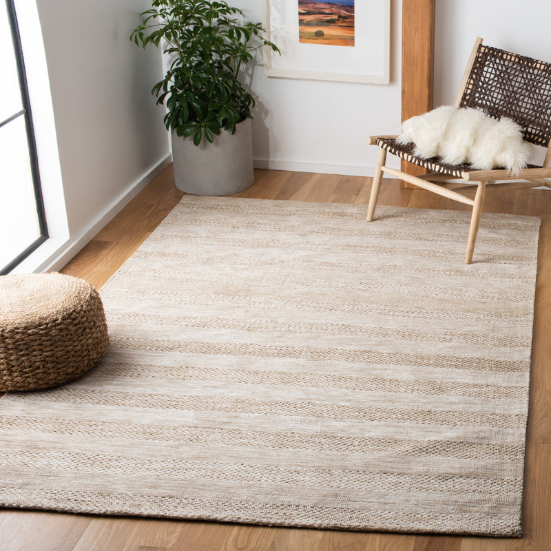 Tapis beige touffeté à la main Elliana, Rectangle 5 pi x 8 pi