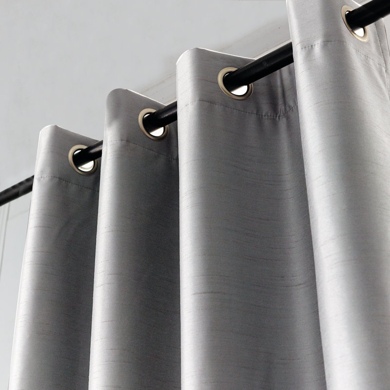 Panneau de rideau simple occultant et isolant synthétique de couleur unie Kensington, Gris, l 54 po x L 95 po