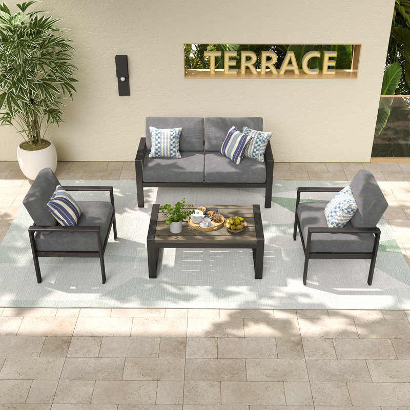 Yohai 5 - Person Outdoor Seating Group, Gris, Gris