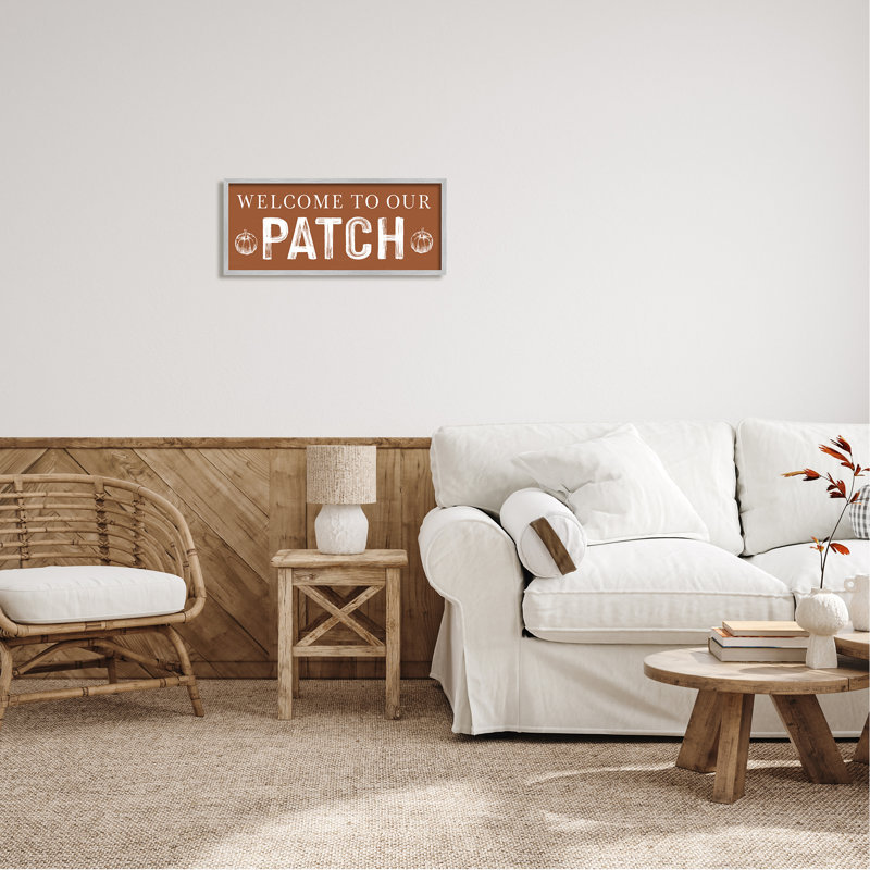 «Stupell Industries Welcome Pumpkin Patch», estampe numérique encadrée, lettrée et doublée, Estampe numérique Farmhouse