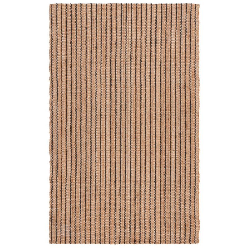 Lyster Beach Jute & Coir Striped Rug in Brown, Rectangle 8' x 10'