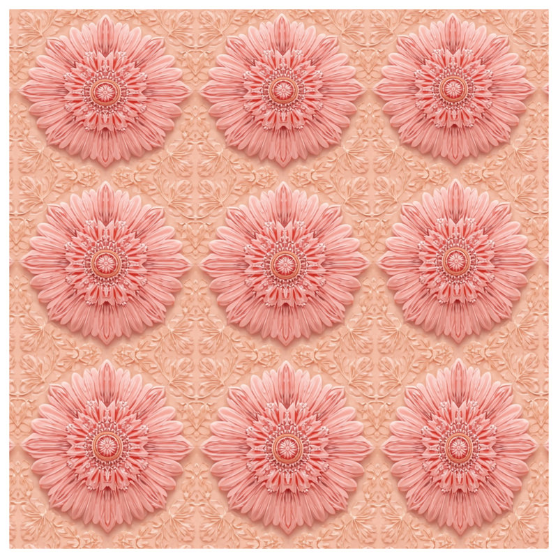 Coussins décoratifs roses à double face Mandala, 16 po x 16 po