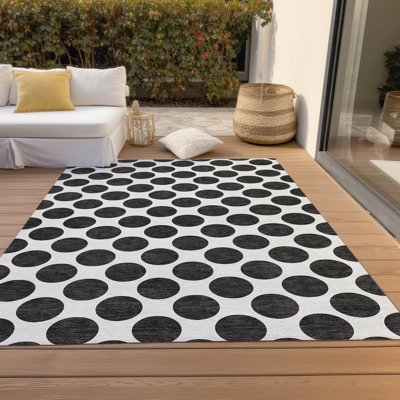 Chayden Washable Polka Dots Indoor / Outdoor Rug