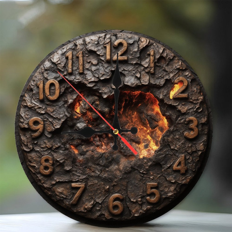 Horloge craquelée avec noyau ardent