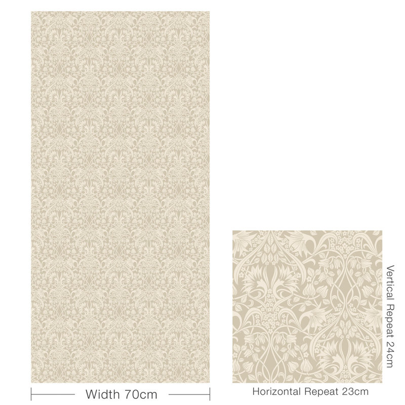 32.82' L x 27.58" W Wallpaper Roll, Linen