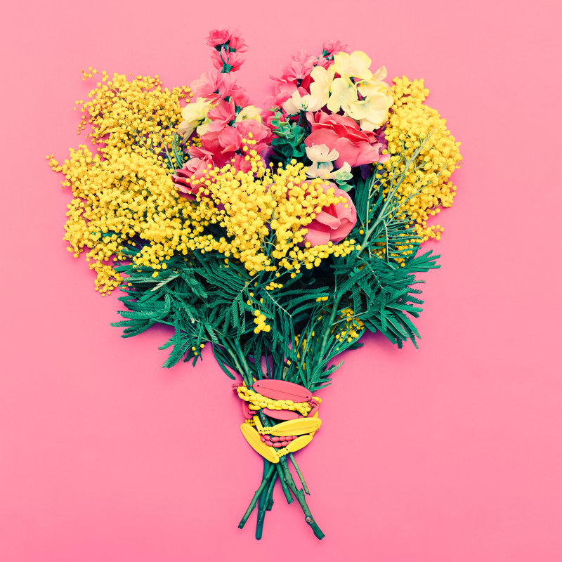 Tallac Bouquet on Women'S Day 1 Piece Wrapped Canvas Wall Art, 30cm H x 30cm W x 3.8cm D