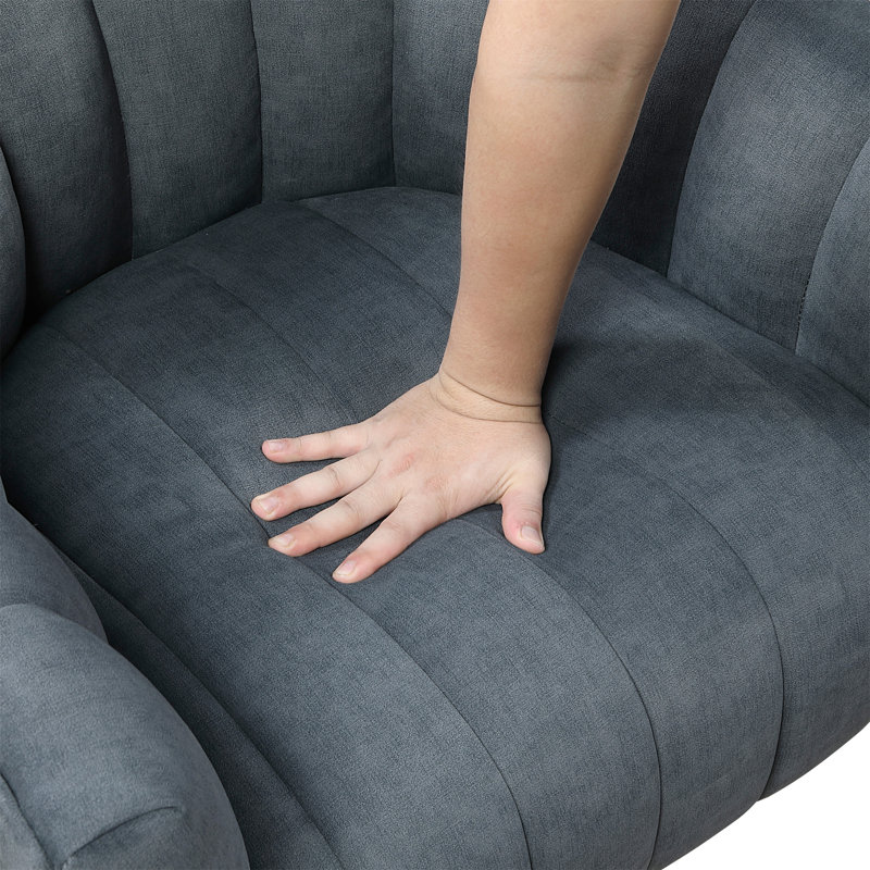 Mobilier de salon de luxe moderne en velours gris foncé, Gris foncé