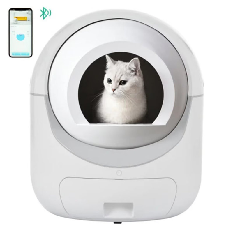 Litière à chat de grande capacité avec nettoyage automatique pour les chats, contrôle des applications, protection de sécurité