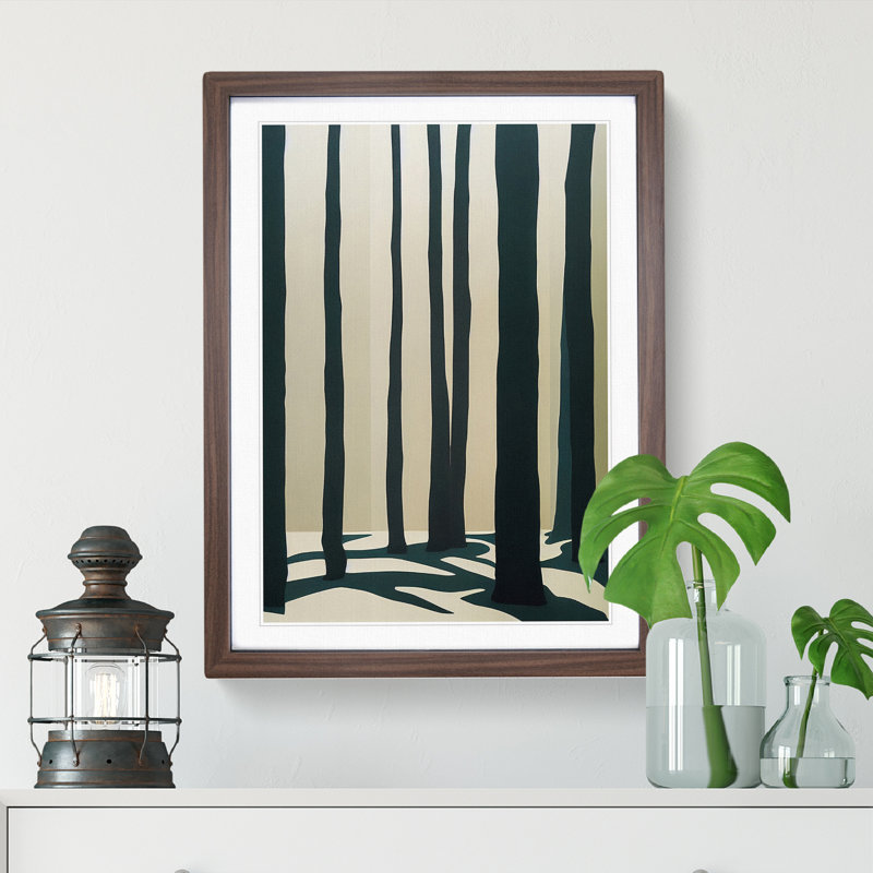 Eerie Forest No.2 - Wall Art, 46cm H x 34cm W x 2cm D, Walnut Framed