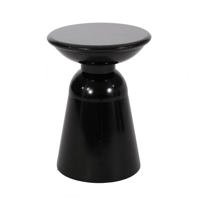 Outdoor Metal End Table, Black