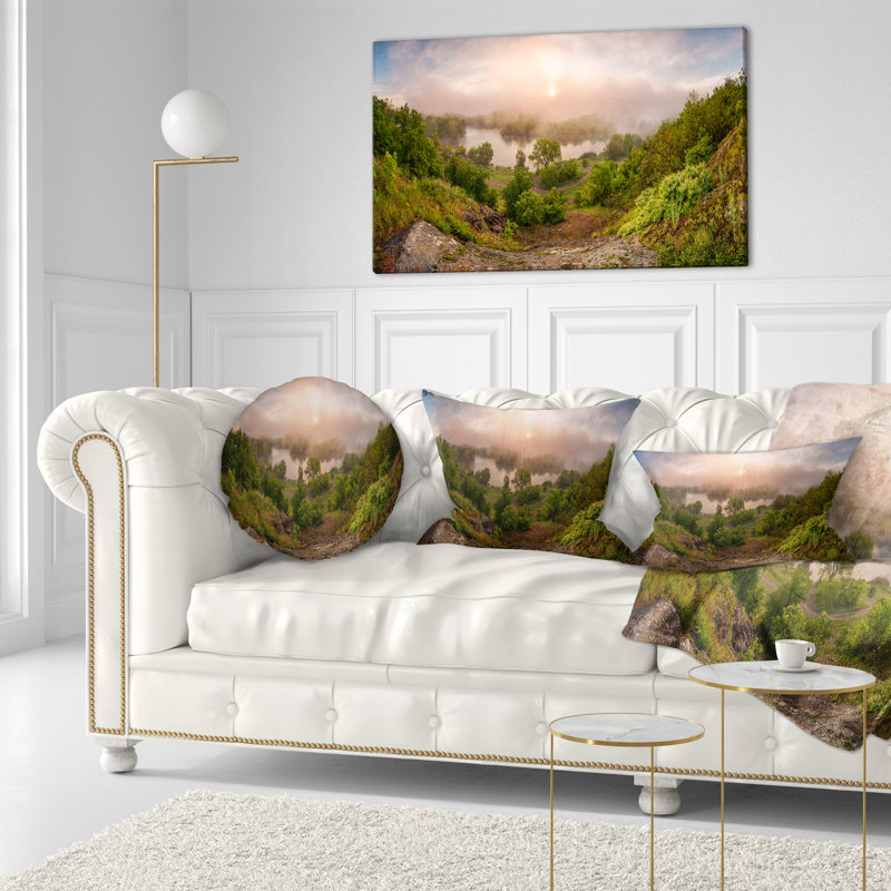 Housse et insert de coussin rectangulaire Riser Above the River Mist