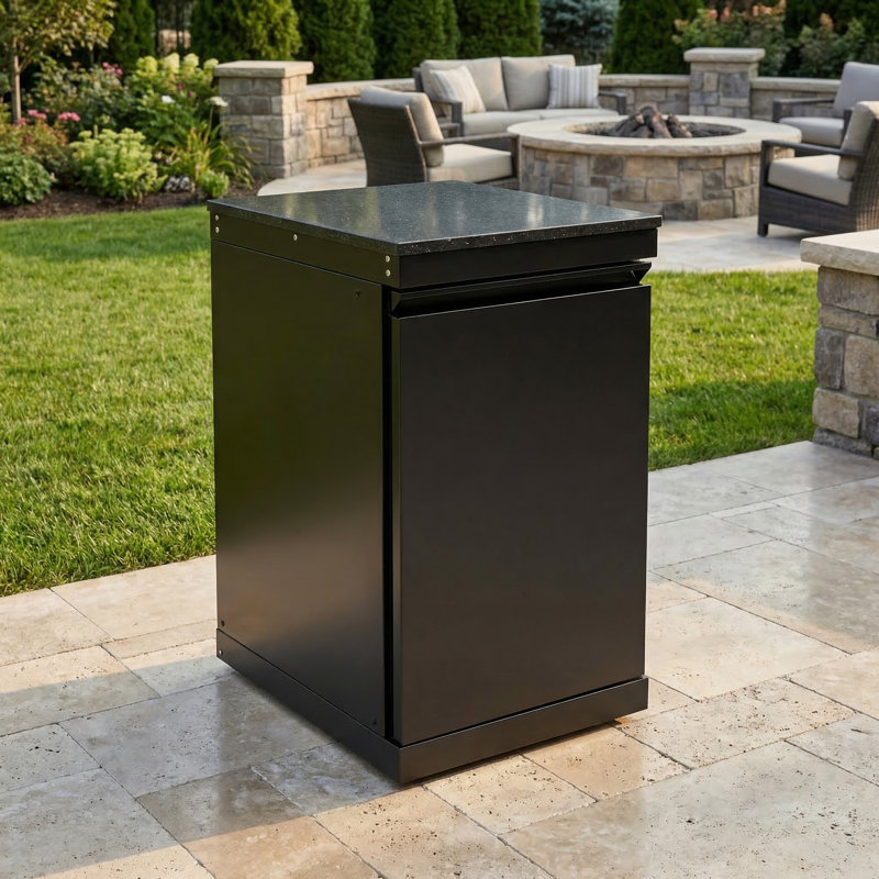Single Door Storage Locker Outdoor Kitchen Islands Black