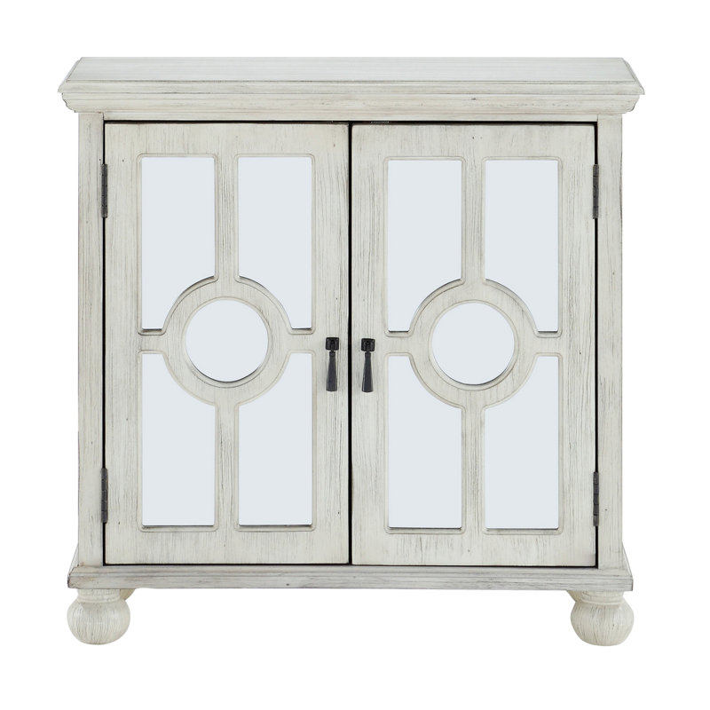 Colusa Classic Storage Cabinet 1pc Modern Traditional Accent Chest with Mirror Doors Pendant Pulls Wooden Furniture Living Room Bedroom