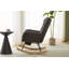 Fauteuil à bascule à oreilles en tissu Teddy avec repose-pieds, fauteuil d'allaitement ergonomique avec rangement latéral, mouvement fluide, base en bois massif, confortable pour le salon et la chambre d'enfant-801828097