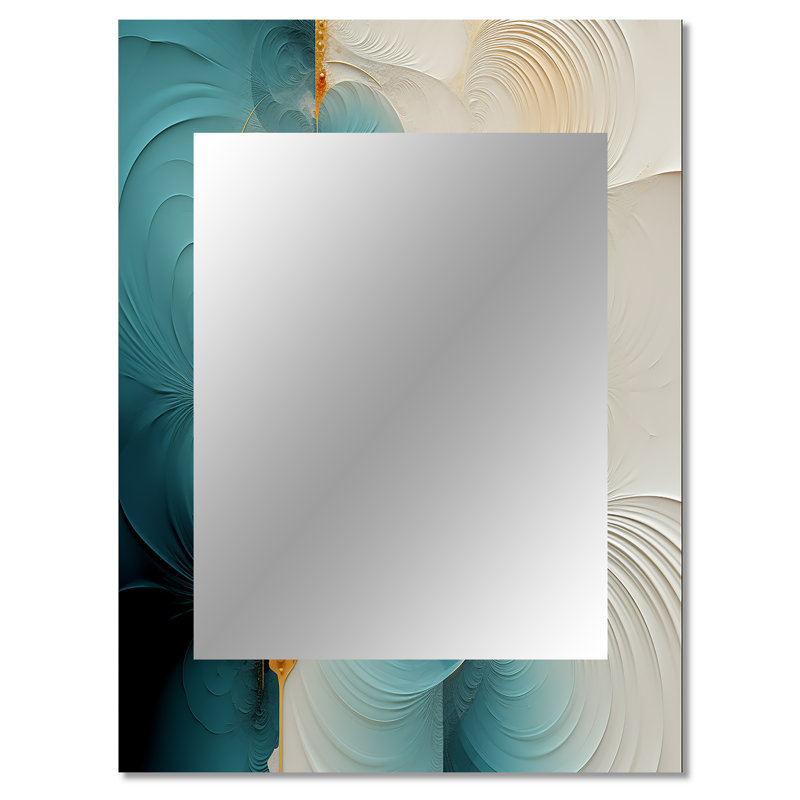 Spiral Miracle Of Cosmic Delight II - Abstract Spirals Unique Wall Mirror Decor, Modern Large Mirror, Printed Metal Art