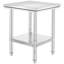 Acier inoxydable, table de travail commerciale, tablettes réglables à 3 niveaux, rouille, pâte à pétrir, acier de restauration 24 x 24, idéal pour la cuisine de bureau