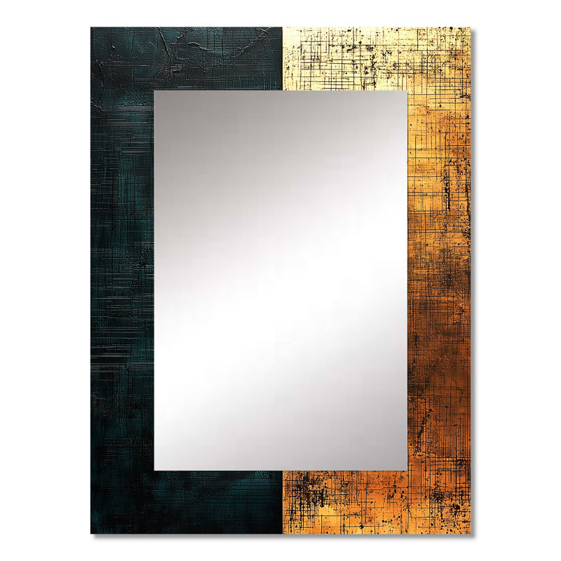 Geometric Art Decor Essential Forms VIII - Gold Wall Mirror Decor, 32" x 24"