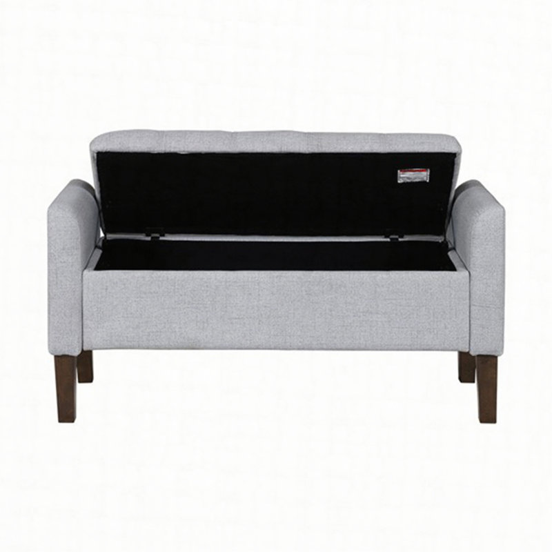 Banc de rangement à couvercle rabattable gris clair 2 Voir ci-dessous