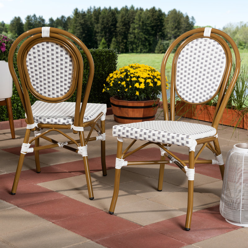 Chaise de patio empilable Dandrew, Gris