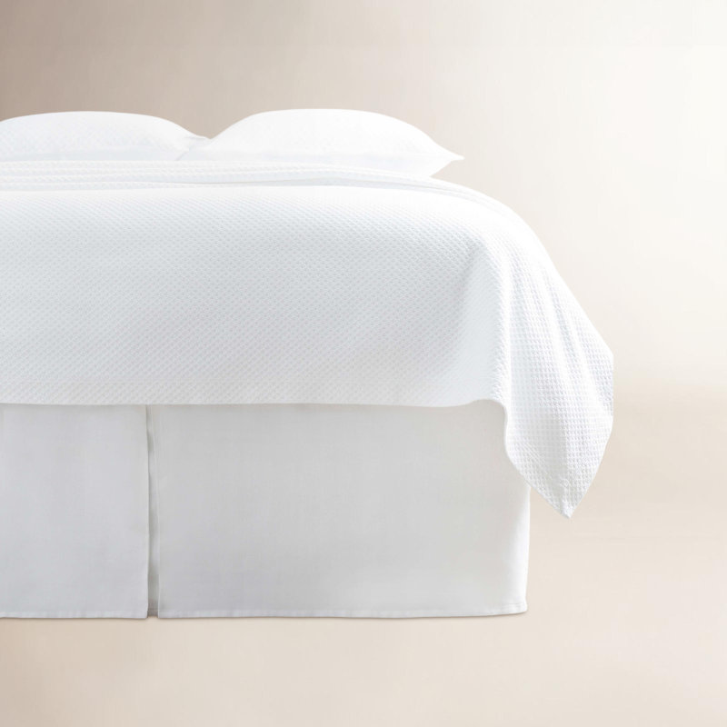 Lush Linen Bed Skirt, White, King