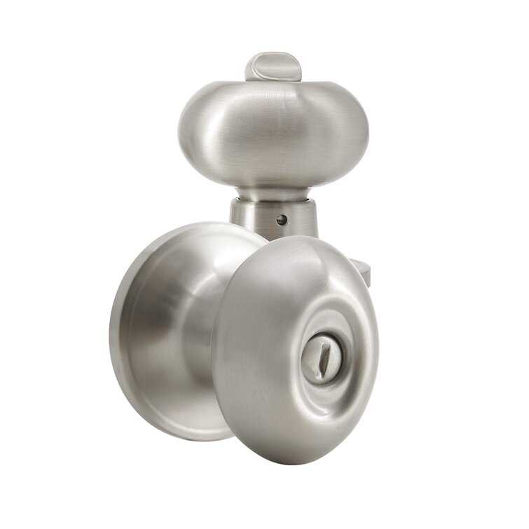 Probrico Oval Door Knobs Brushed Nickel Bed & Bathroom Privacy