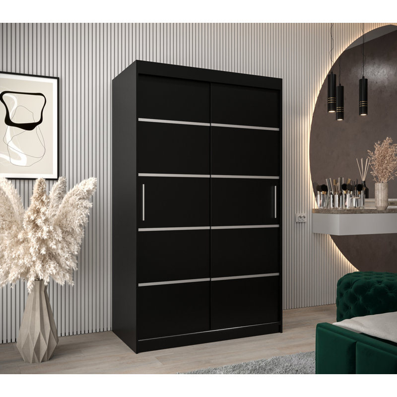 Livnat 2 Door Manufactured Wood Wardrobe, Black Matt