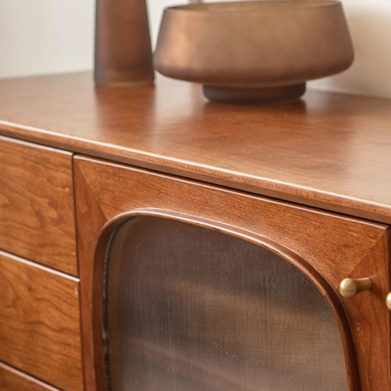 Retro style solid wood design sense TV cabinet