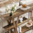Aranda 70'' Console Table with 3 Open Storage Shelves X Shaped Legs