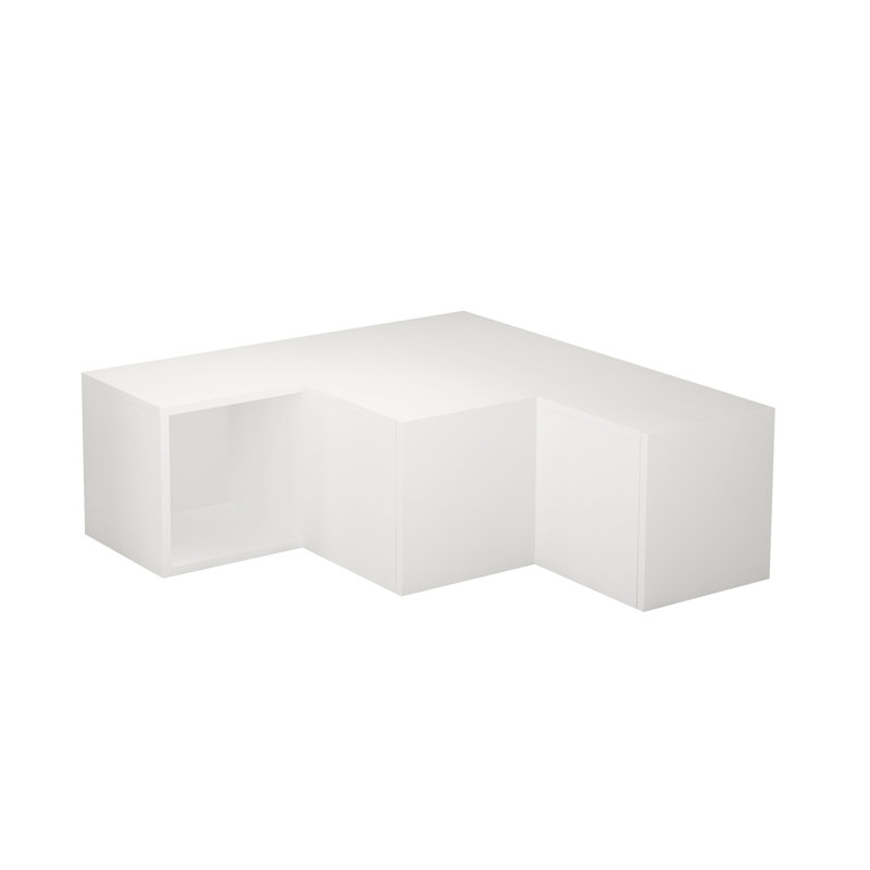 Airell Corner TV Stand for TVs up to 40" | Modern Design with Drawers & Open Storage, White