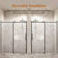 56-60 "Porte de douche coulissante simple réglable sans cadre H 76" noir mat cabine de douche réversible avec verre trempé 1/4 "-128712687