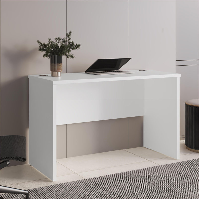 Bureau d'écriture, H 30 po minimaliste | Blanc | Bois d'ingénierie