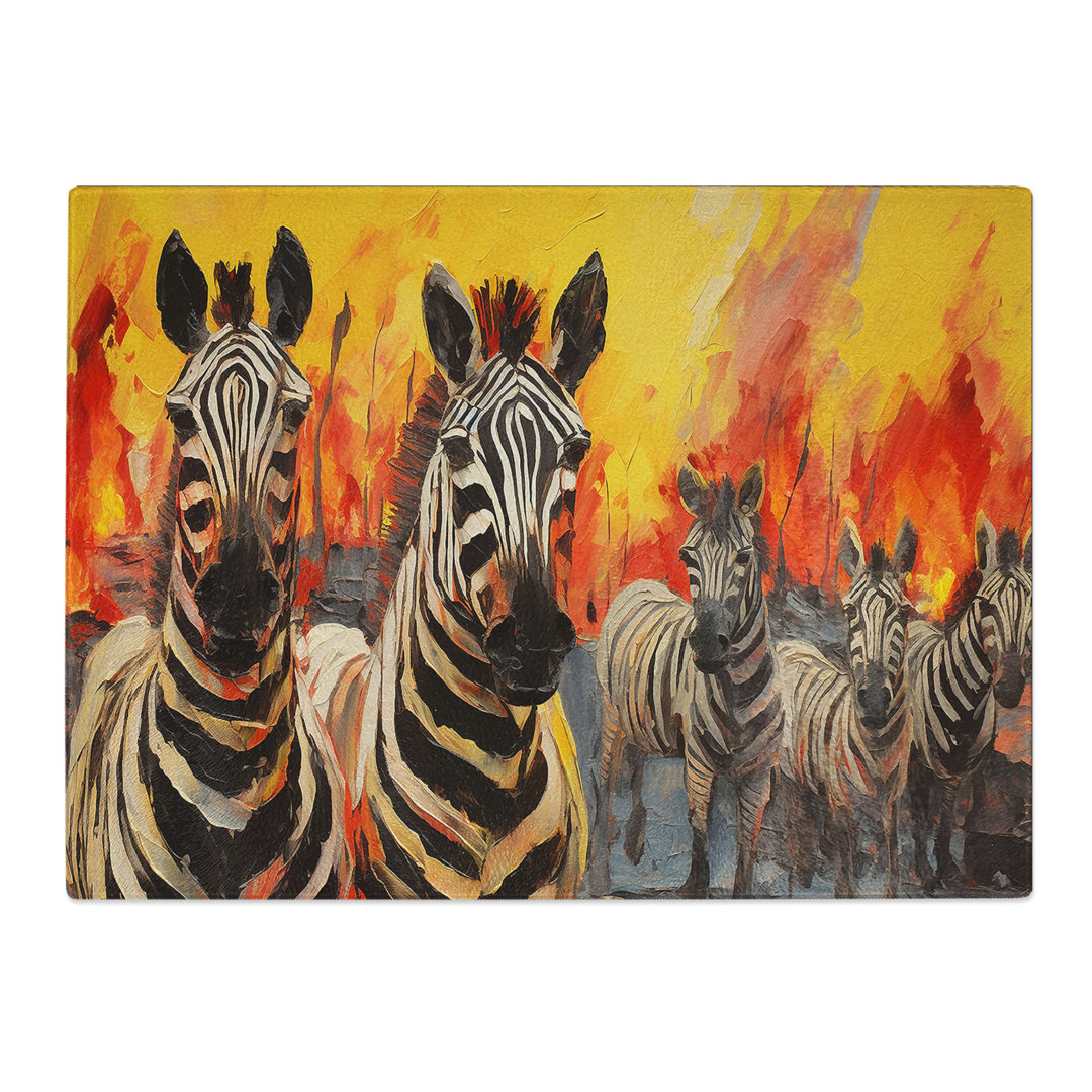 Zebra Dadaism  Glass Chopping Board