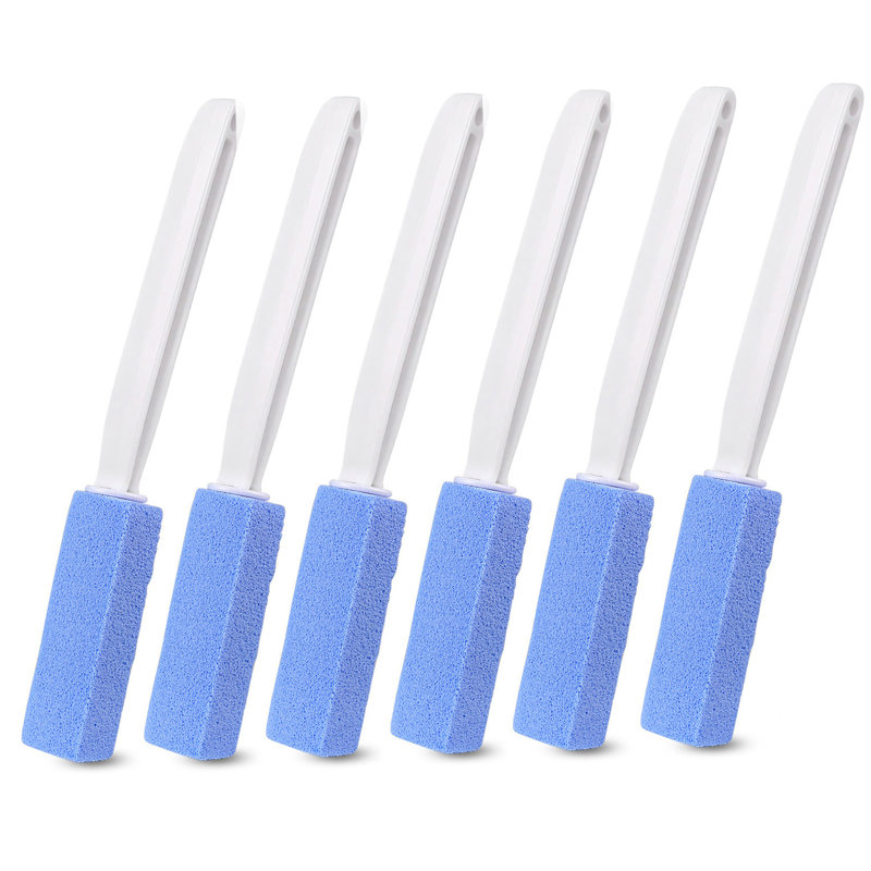 Ensemble de 6 brosses de toilette en pierre ponce avec manche ergonomique allongé