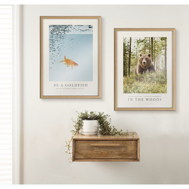 Be A Goldfish Motivational Glass Framed Wall Art