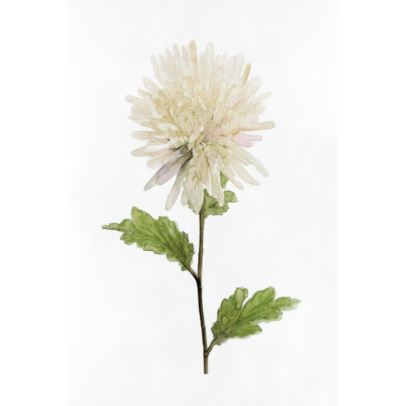White Blossom IV -  Painting, 122 cm H x 81 cm W, Black Floater Frame