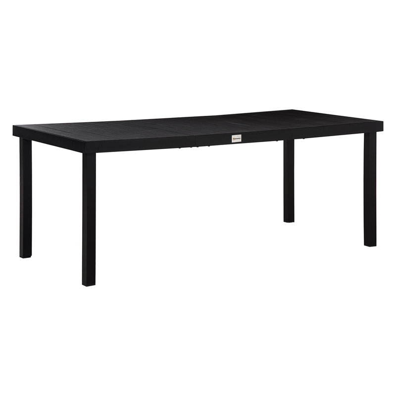 Outsunny 75" Rectangular Outdoor Dining Table for 8, Aluminum Patio Table with Metal Frame, Black