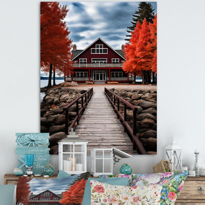 Red And Grey Lakeouse Majestic Retreat I " Red And Gray Lakeouse Majestic Retreat I "